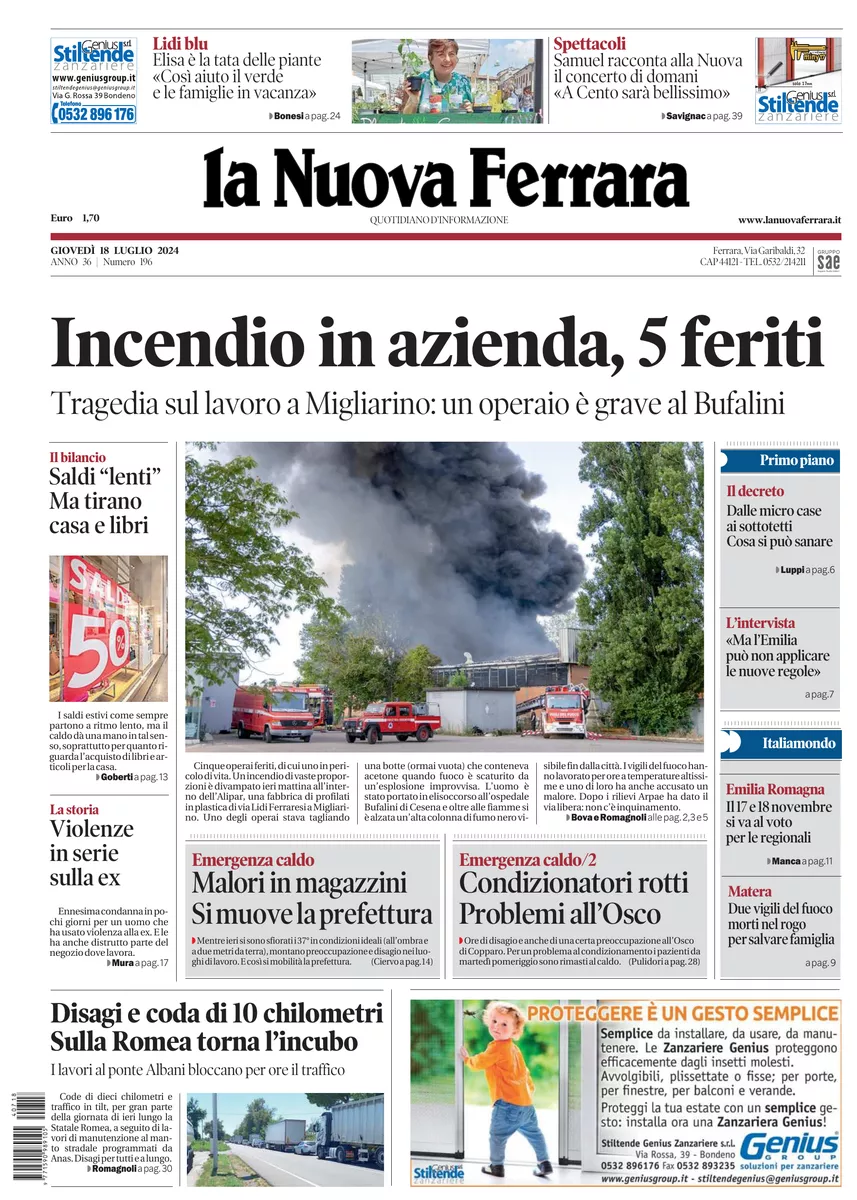 Prima-pagina-nuova ferrara-oggi-edizione-del-2024-07-18